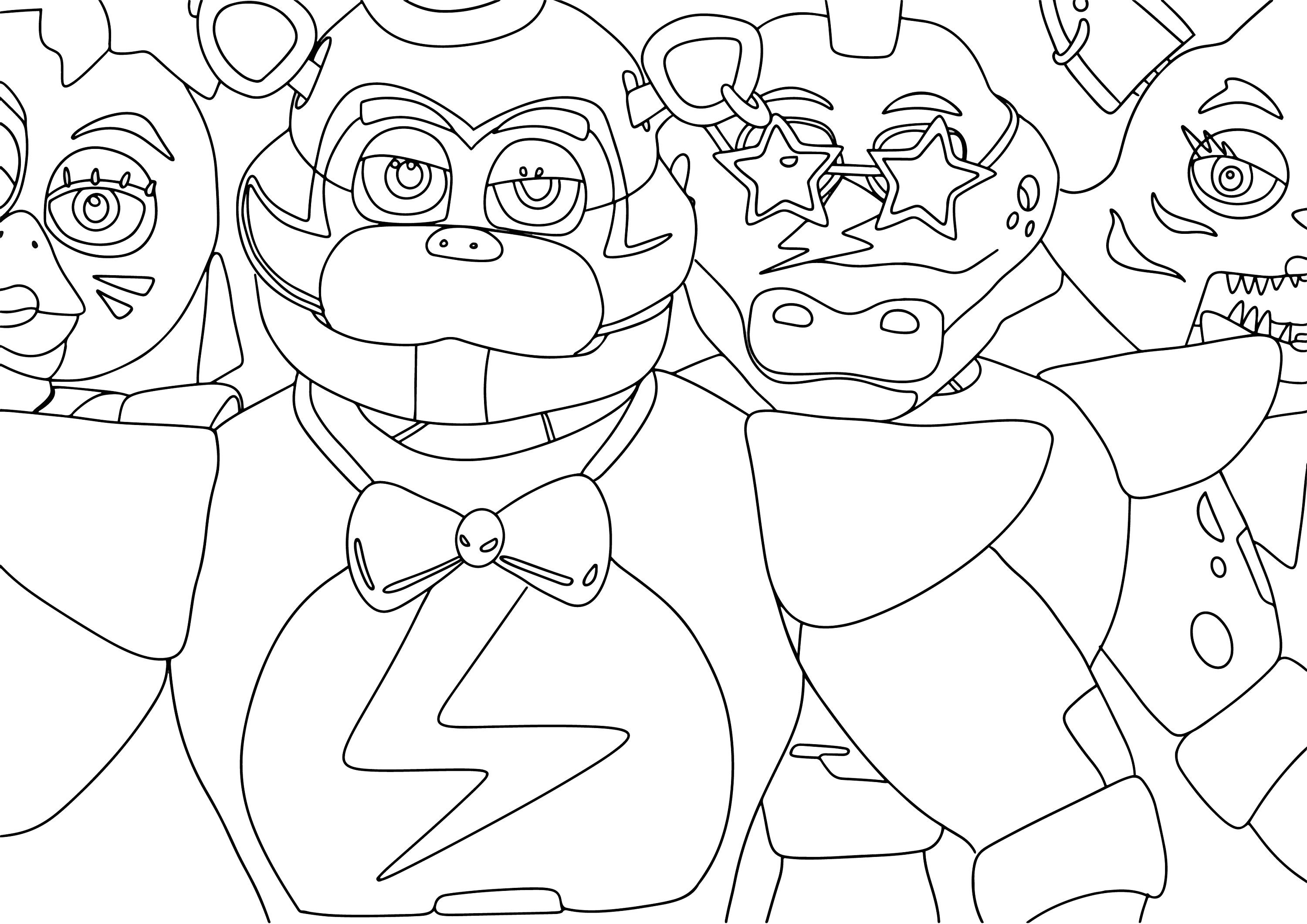 A4 Fnaf Security Breach Group 3 Digital Downloadable Adult Etsy UK