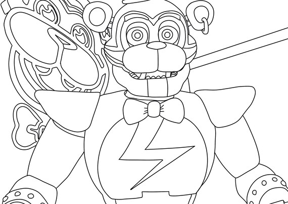 A4 Digital Downloadable Adult Colouring Page Five Nights At Etsy France