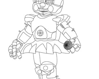 A4 Digital Downloadable Adult Colouring Page Fnaf Security -  in 2023