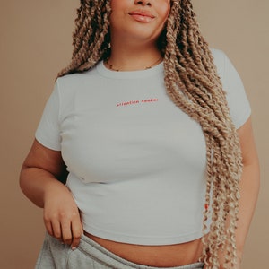 Custom Embroidered Text Baby Tee - Personalised Slogan Crop Top - Custom Baby Tee