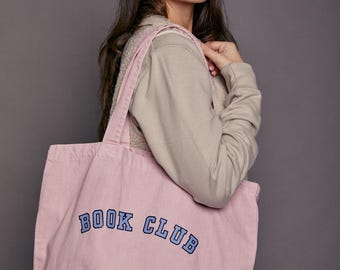 Bolsa de tela con eslogan del club de lectura