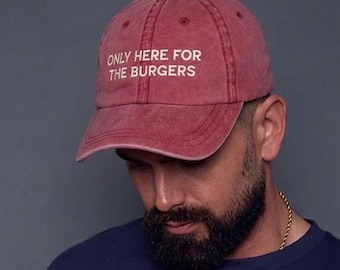 Only Here for the Burgers Denim Cap