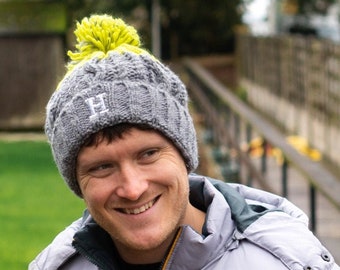 Mens Personalised Embroidered Initial Bobble Hat