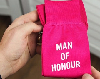 Man Of Honour Socks for Best Man - Bridal Party Keepsake Gifts