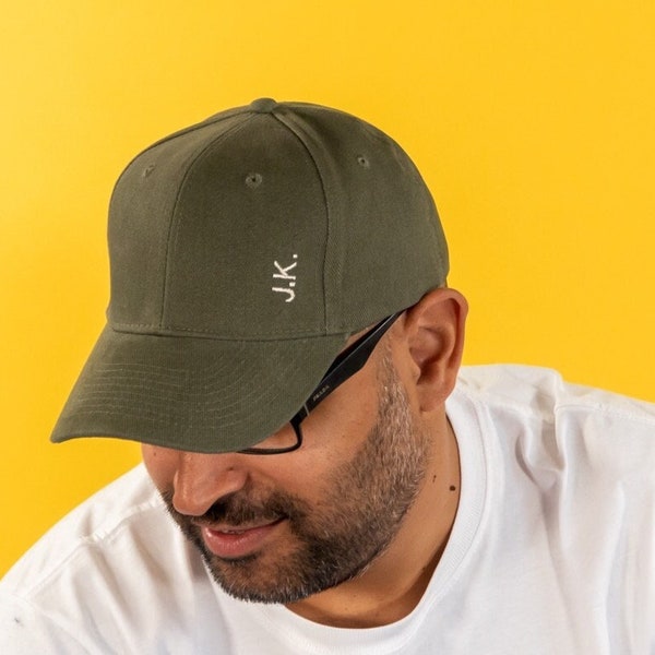 Berretto da baseball personalizzato con iniziali classiche - Cappello estivo con lettere ricamate personalizzate - Regalo monogramma unisex per lui e per lei