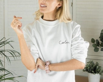 Embroidered Calm Yoga Sweatshirt