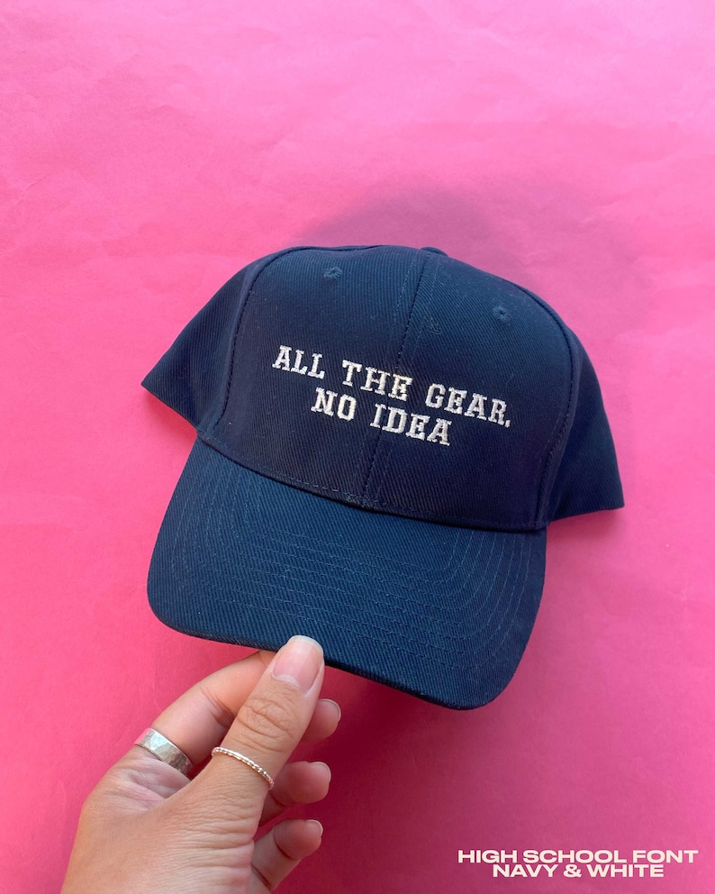 Personalised Slogan Baseball Cap - Custom Embroidered Text - Unisex Hat Gift for Him & Her Navy Cap
