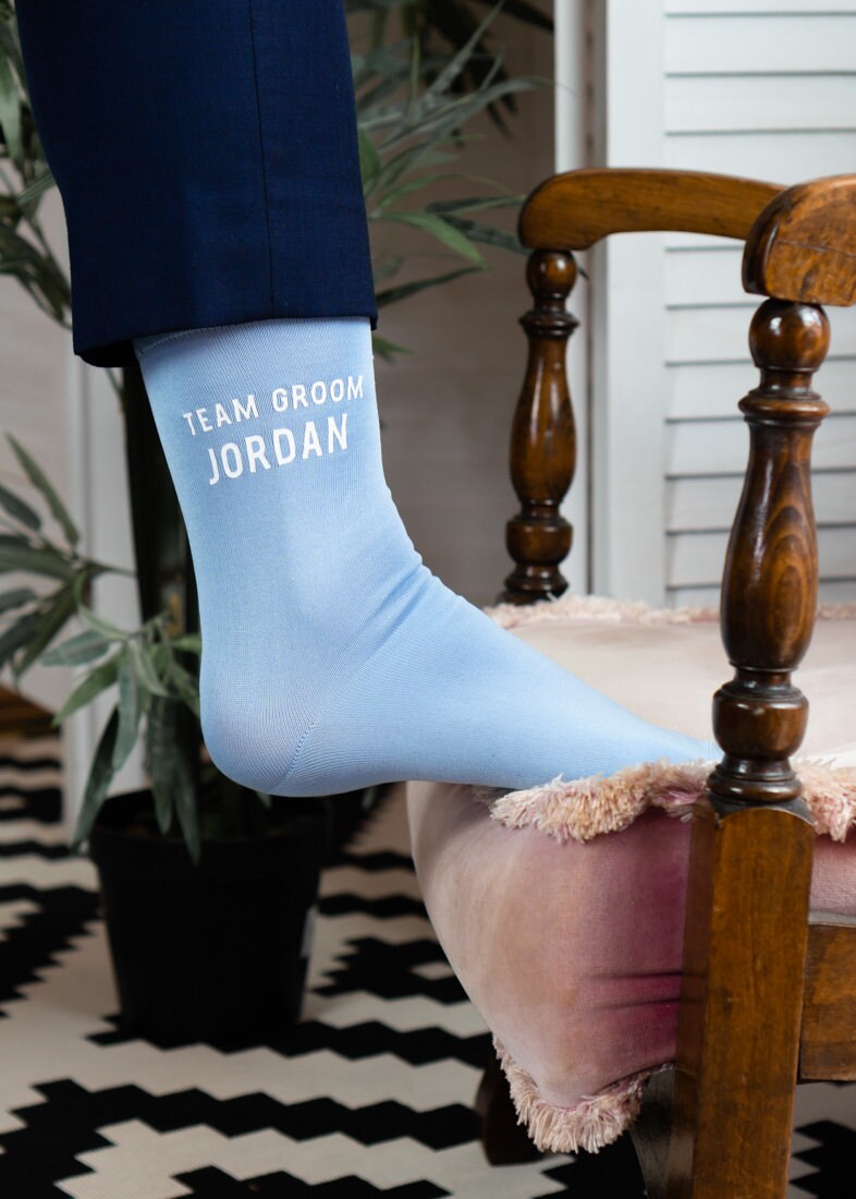 Image of Wedding Socks For Best Men - Groomsmen With Personalised Name From Rock On Ruby