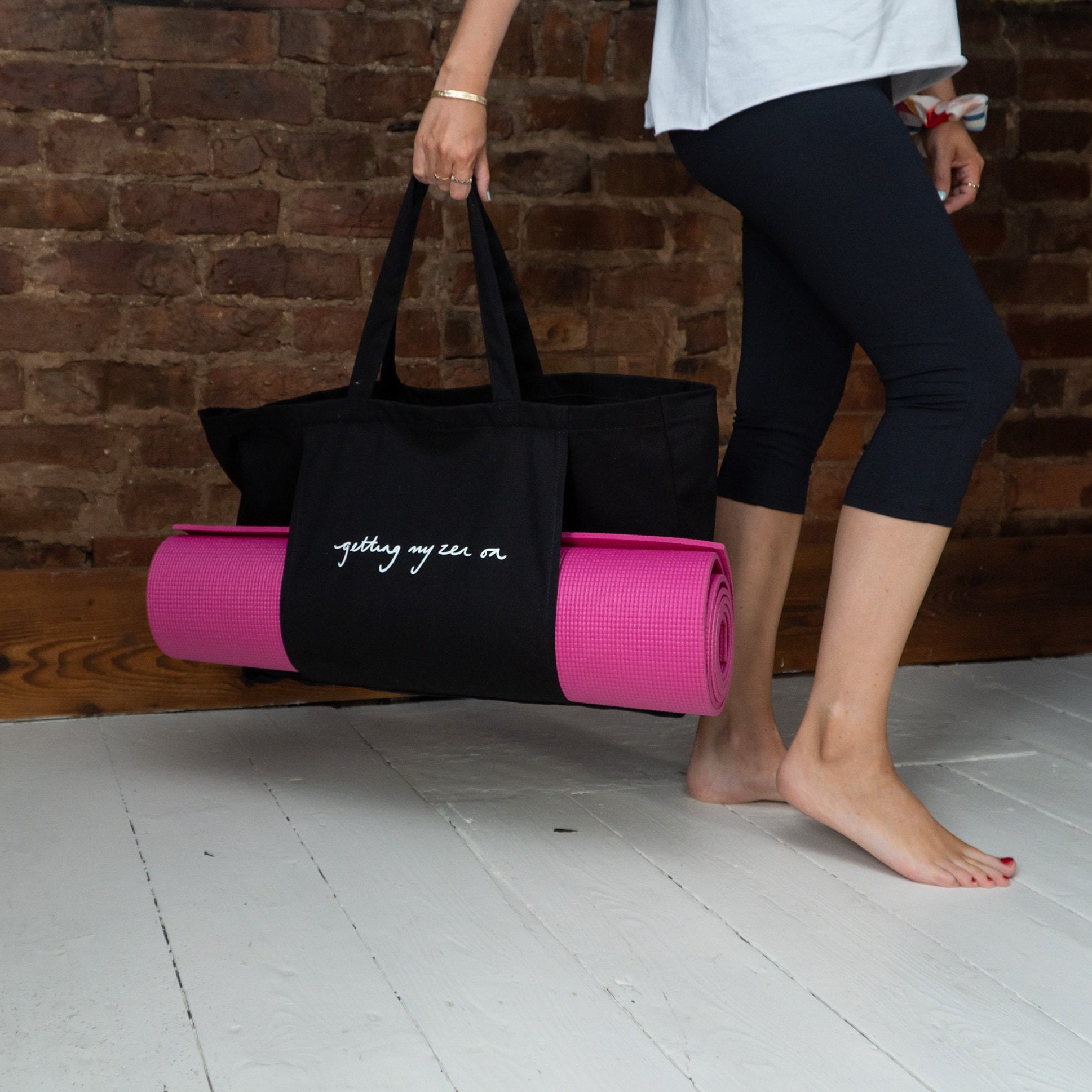Getting My Zen on Yoga Bag Slogan Yoga Mat Carrier Tote Bag Gifts for Yogis  