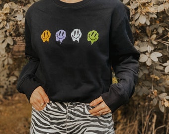 Wobbly Smiley Face Sweatshirt Ghost Face Halloween - Etsy Canada