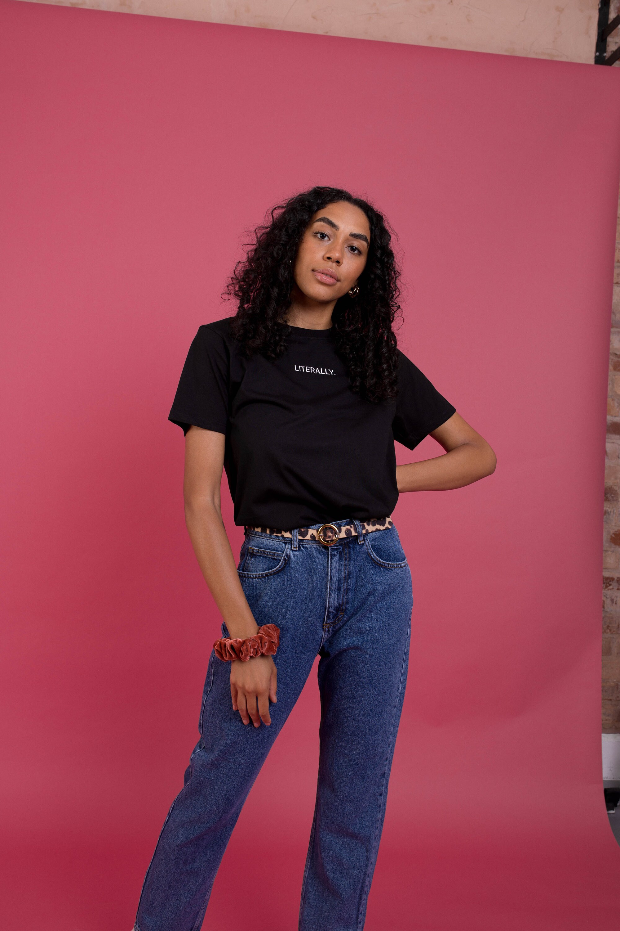 Embroidered slogan t shirt Clearance