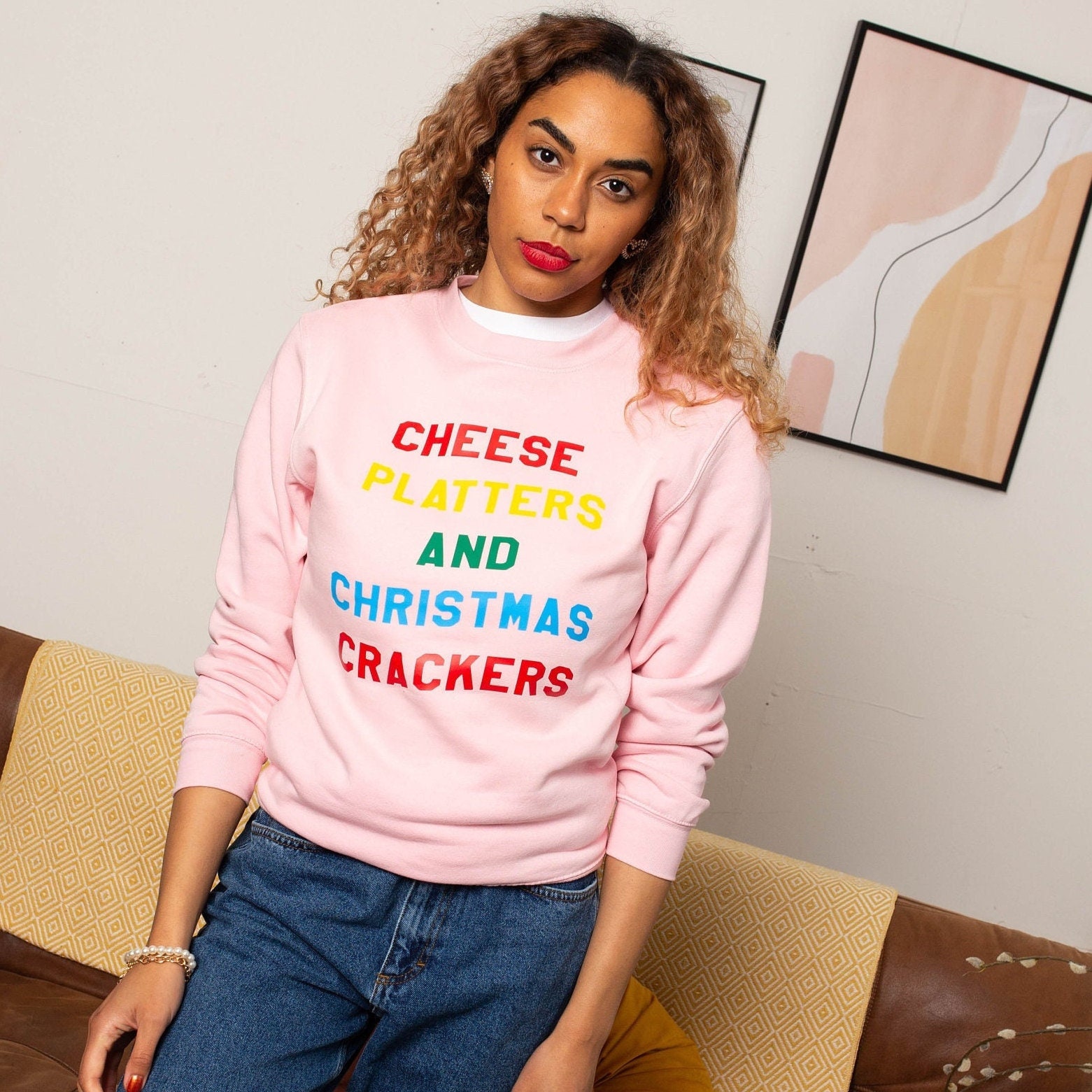 Cheese Platters and Christmas Crackers Christmas Sweatshirt Etsy