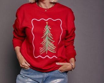 Sudadera con lazo de árbol de Navidad
