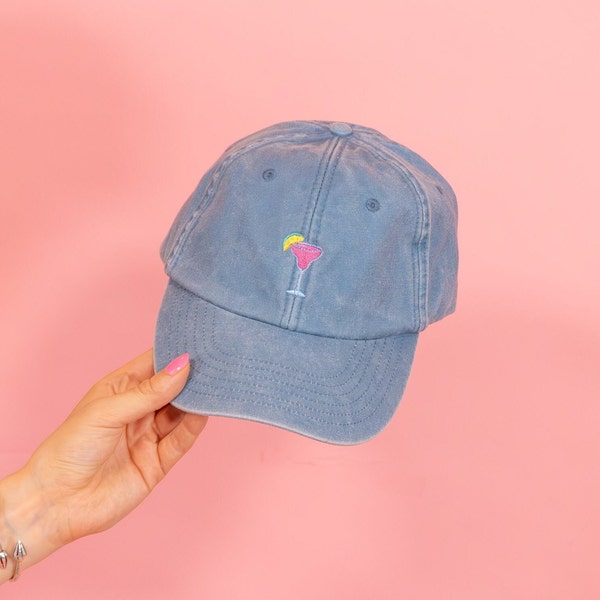 Embroidered Cocktail Drink Vintage Baseball Cap