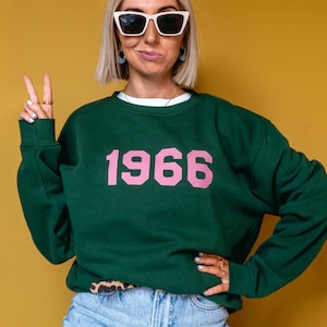 Personalised Year Sweatshirt - 18th 30th 40th 50th Custom Slogan Jumpers Rock on Ruby