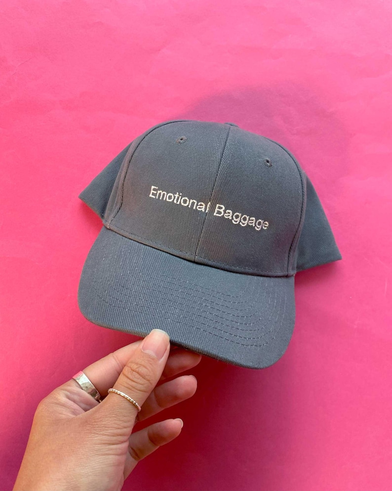 Personalised Slogan Baseball Cap - Custom Embroidered Text - Unisex Hat Gift for Him & Her Charcoal Grey Cap