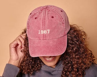 Personalised Year Denim Baseball Cap