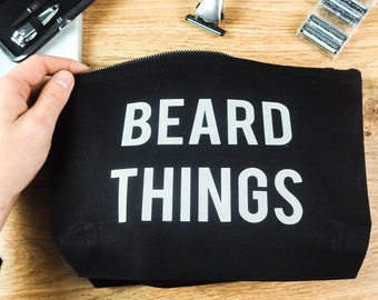 Beard Things Wash Bag - Mens Travel Bag for Beard Lovers - Fathers Day Gift For Him