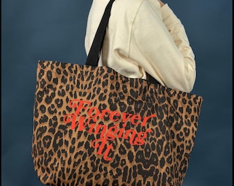 Bolsa de compras con estampado de leopardo Forever Winging It
