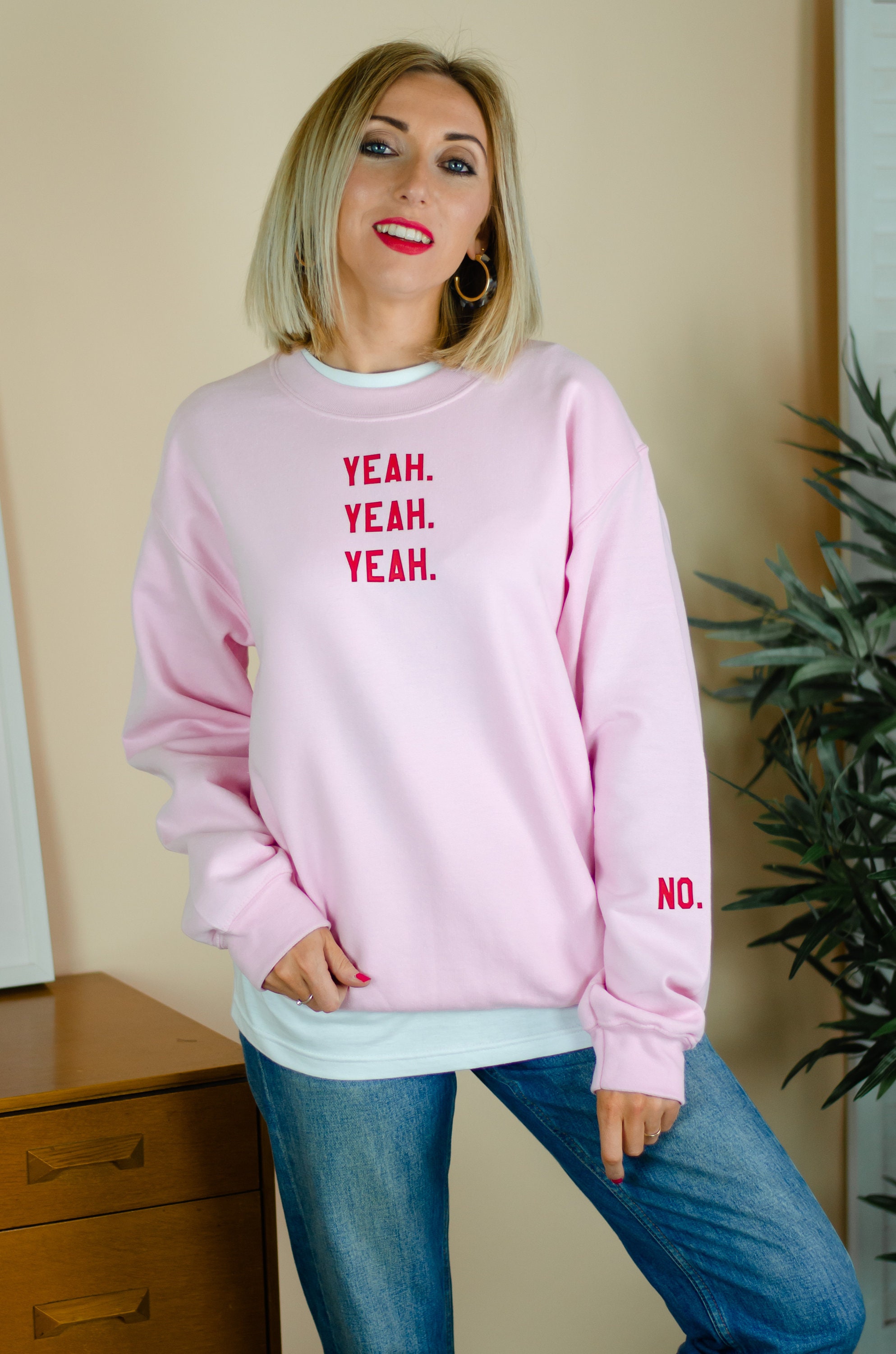 Yeah Yeah Yeah No Slogan Sweatshirt From Rock on Ruby Etsy Ireland