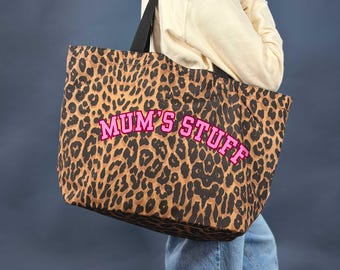 Bolsa de compras personalizada con estampado de leopardo