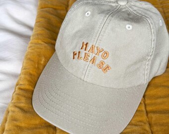 Mayo Please Embroidered Slogan Cap