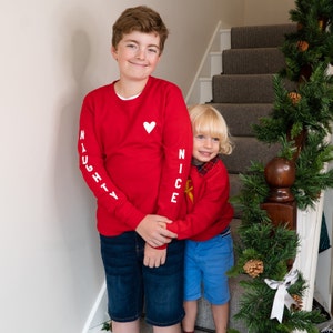 Children&#39;s Slogan Christmas Jumper - Naughty Or Nice Christmas Jumper - Fun Christmas Jumper From Rock On Ruby
