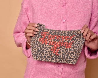 Forever Winging It Leopard Print Makeup Bag