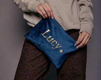 Bolsa de terciopelo personalizada con nombre