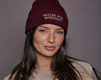 Gorro de lana bordado para entusiastas del vino caliente