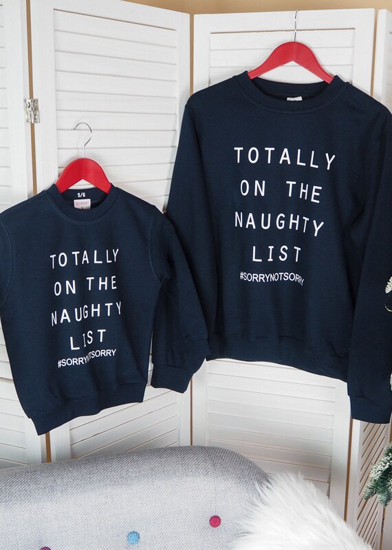 naughty list christmas jumper