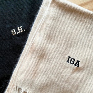 Personalised Embroidered Initial Scarf Custom Monogram - Etsy UK