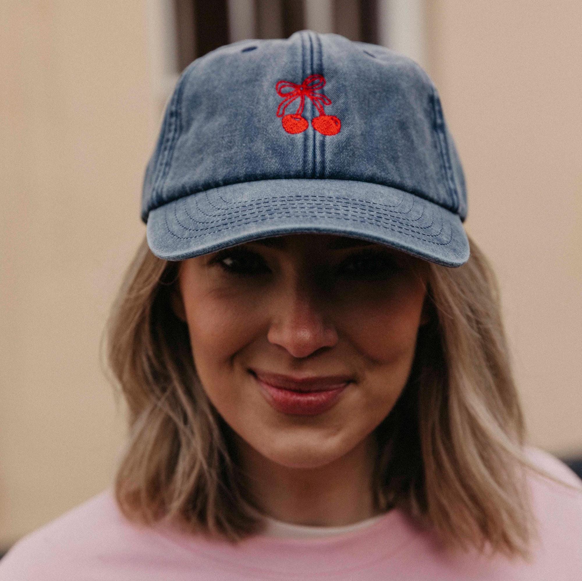 Personalised Embroidered Cherry Baseball Cap - Etsy display picture 2
