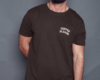 Coffee Please Breast Pocket T Shirt