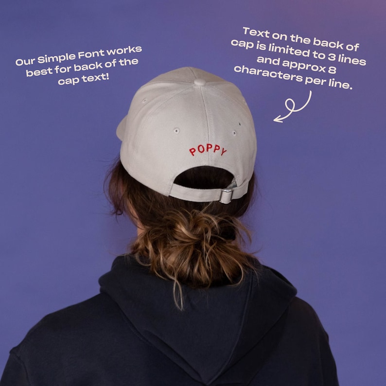 Personalised Slogan Baseball Cap - Custom Embroidered Text - Unisex Hat Gift for Him & Her image 2