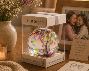 10cm Spirit Ball - Best Sister - Multicoloured Pink
