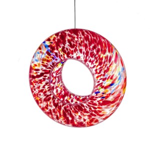 Handmade Art Glass Bird Feeder 8.7" Sun Catcher image 2