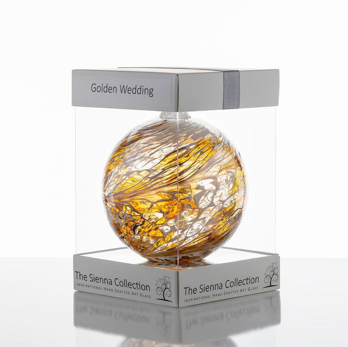 thumbnail image 2 of Sienna Glass Handmade Silver Ball Hanging Ornament – Wedding Gift For Bride 2 of 5
