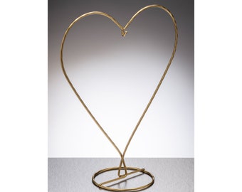 Heart Shaped Metal Ornament Stand - Gold