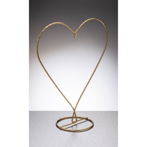 Heart Shaped Metal Ornament Stand - Gold