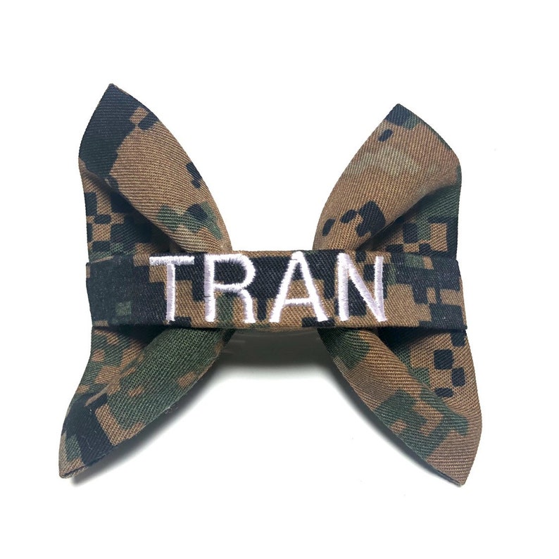 Nametape Bow in Marine Woodland Personalized  Nametape Bow  image 0