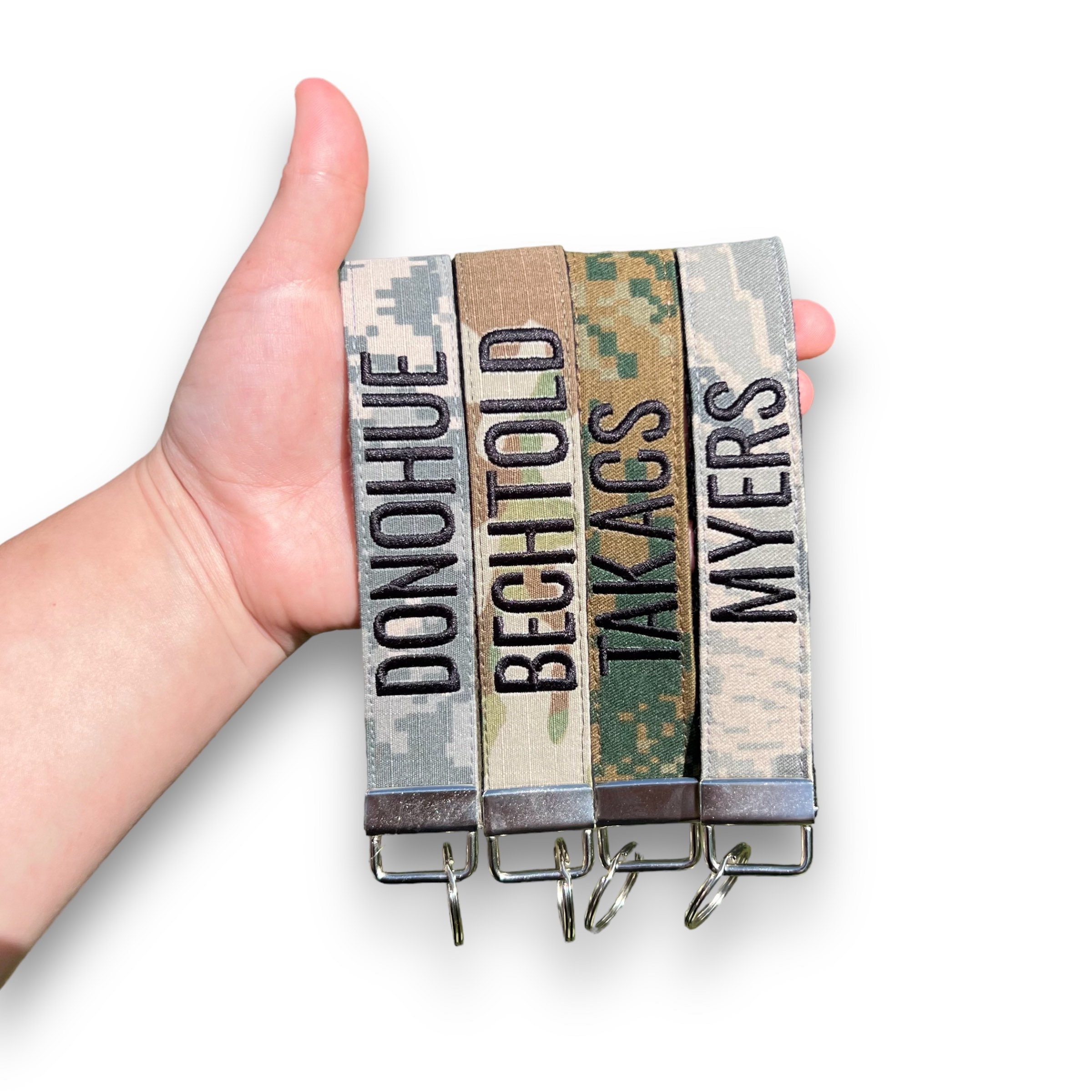 Personalized Military Name Tape Wristlet Keychain Military