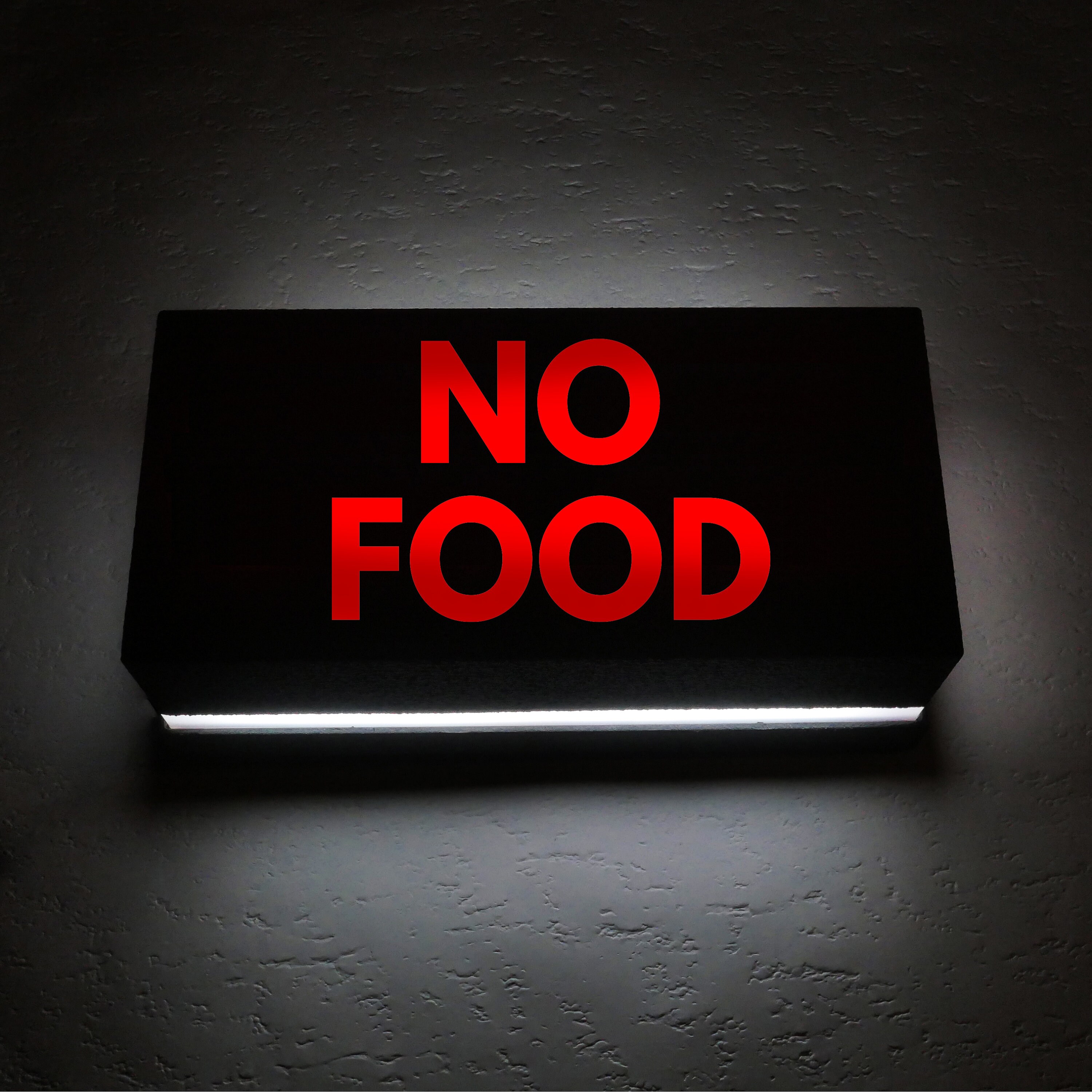No Food Affichage Lumineux Sign Night Light Applique Murale ou Veilleuse