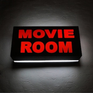 MOVIE ROOM Sign led Night Light Mood Lamp Lighting - Illuminated Sign