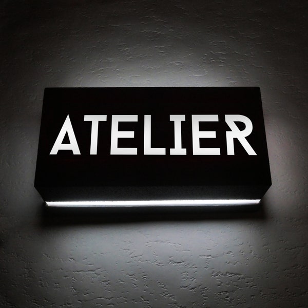 ATELIER sign Night Light Applique Murale ou Veilleuse - Enseigne Lumineuse