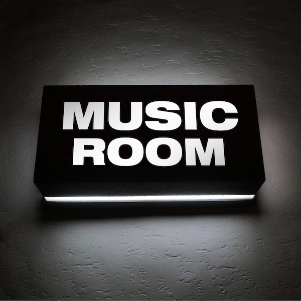 MUSIC ROOM Sign led Night Light Lampe d’ambiance Eclairage  - Enseigne Lumineuse