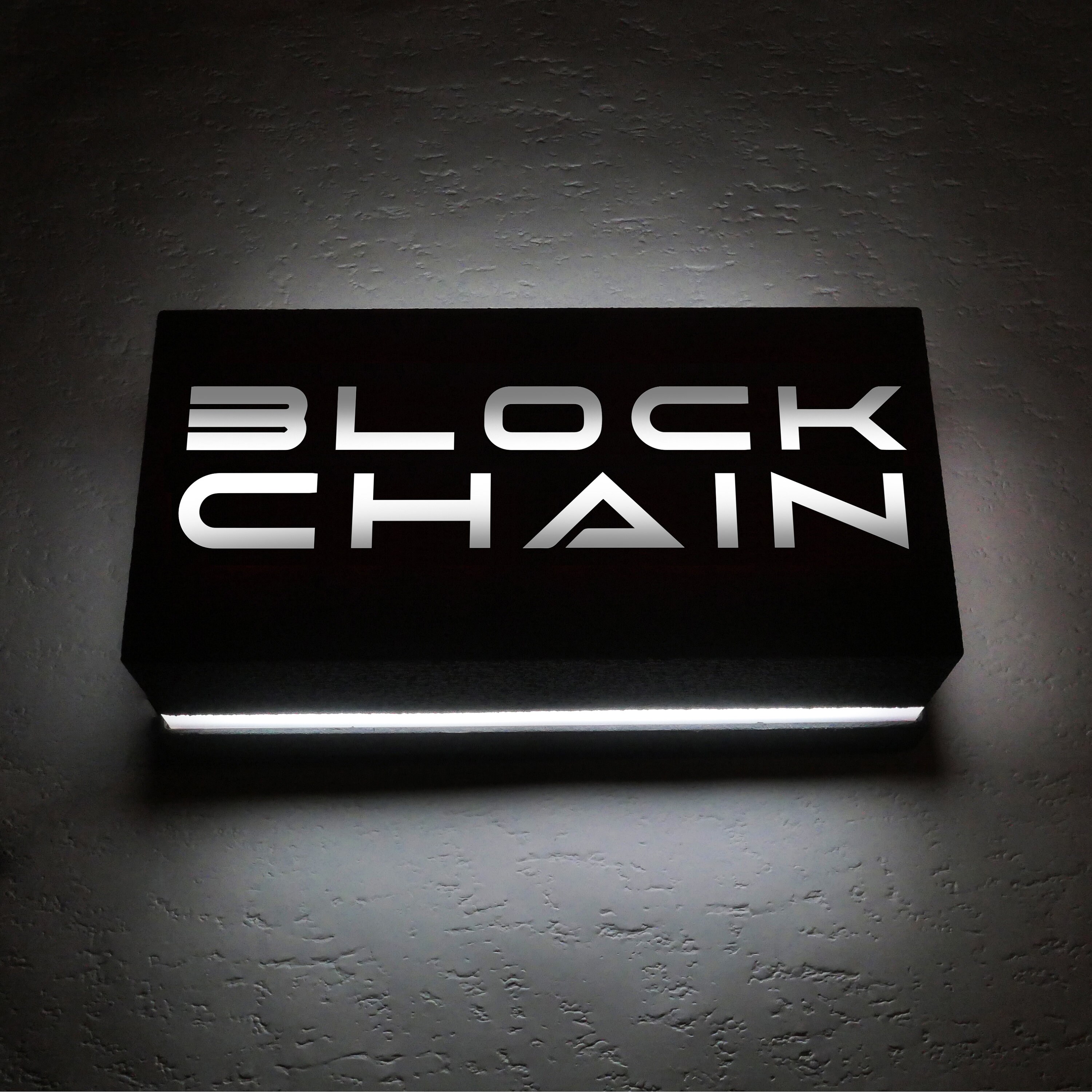 Blockchain Sign Led Wall Night Light Lampe d'ambiance Eclairage Applique Murale