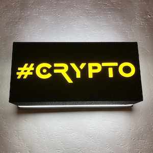 Podświetlany szyld CRYPTO LED kinkiet, oświetlenie nastrojowe - podświetlany szyld