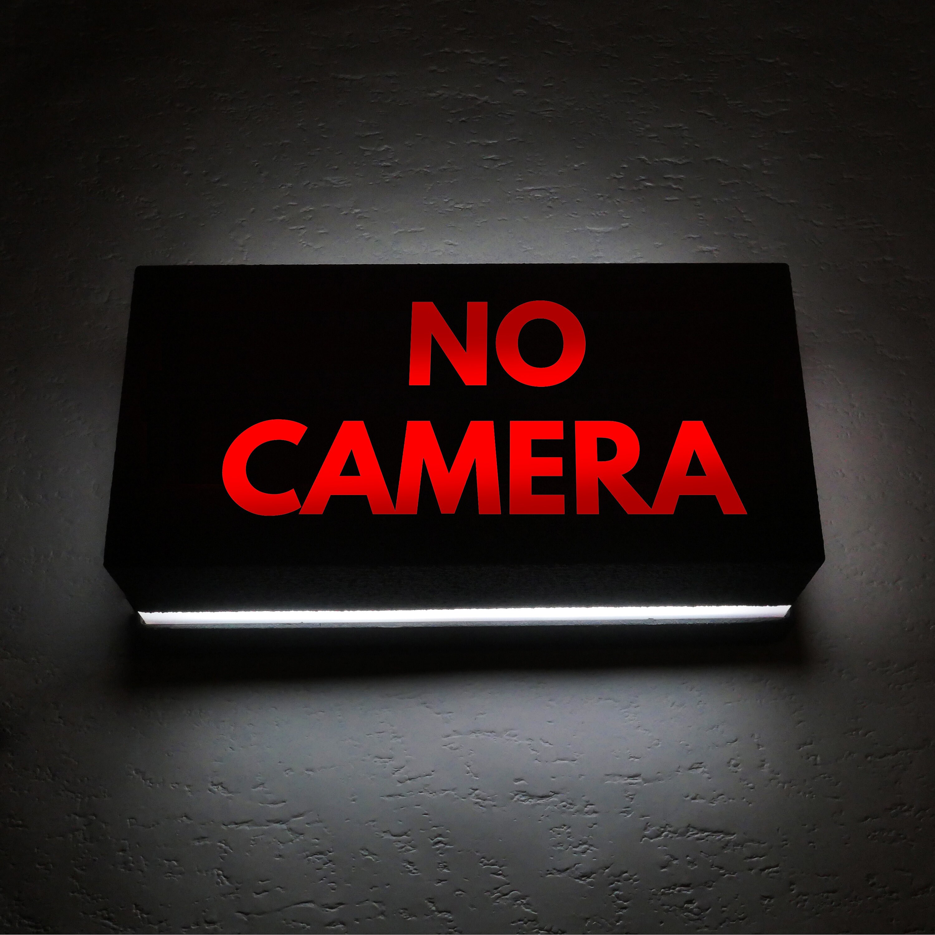 No Camera Affichage Lumineux Sign Night Light Applique Murale ou Veilleuse