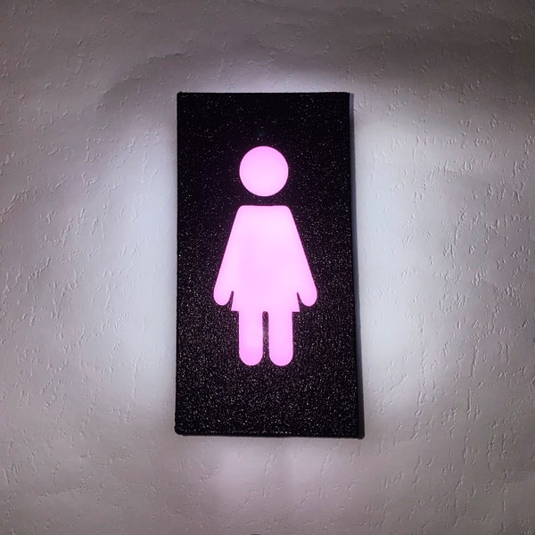 WOMEN GIRL WC sign Night Light Applique Murale ou Veilleuse - Enseigne Lumineuse